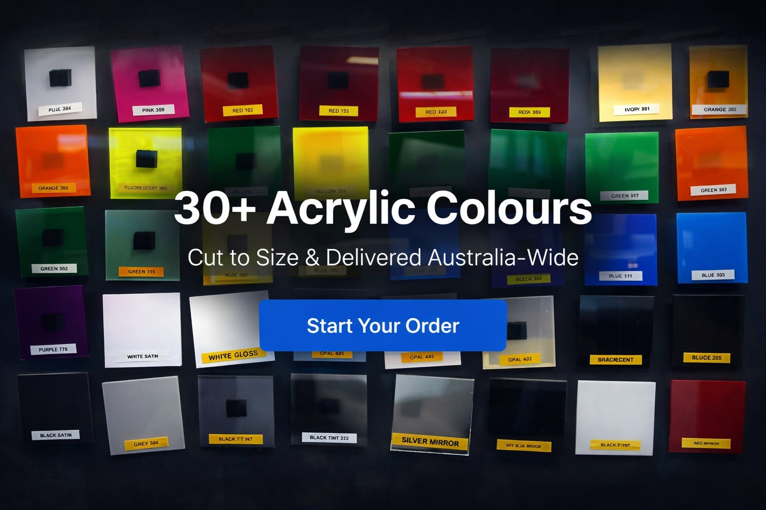 Coloured acrylic plastic sheets